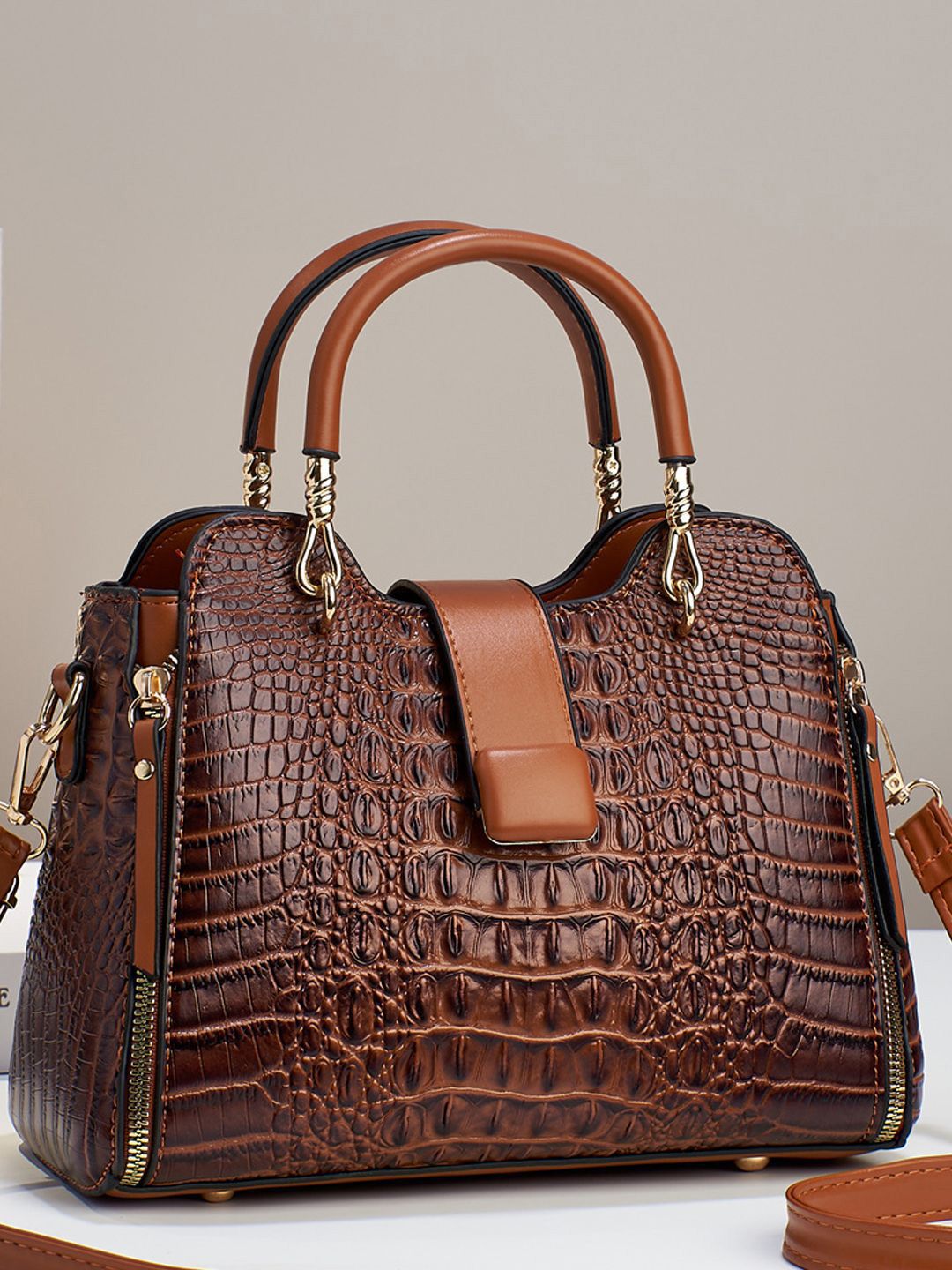 StyleCast Women Textured Structured Handheld Bag