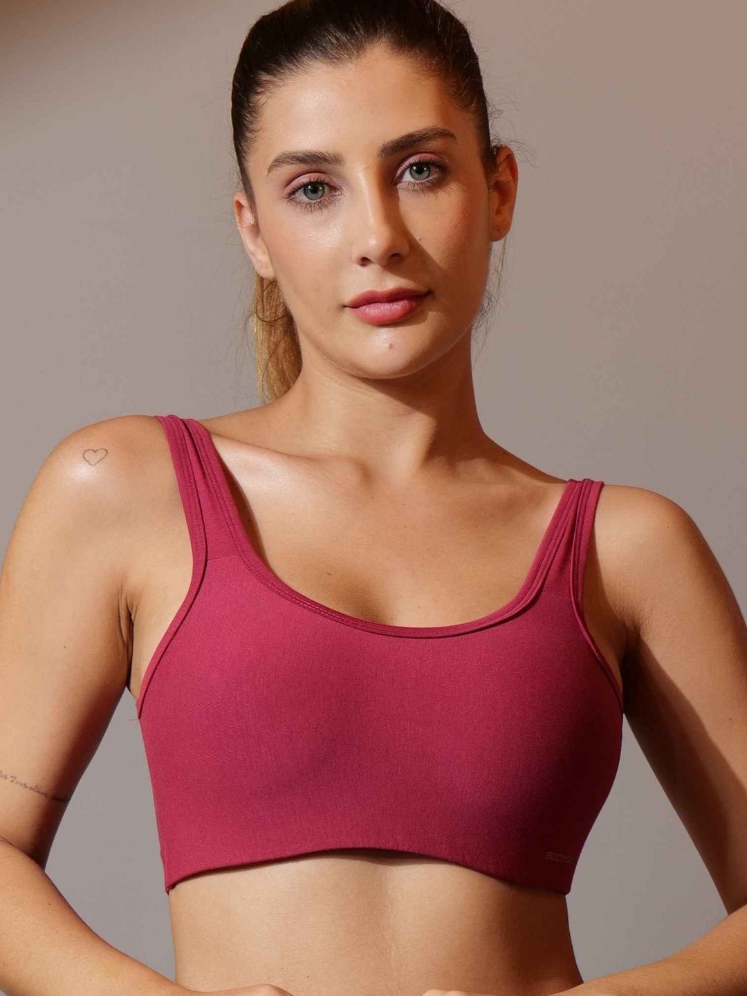 BODYSIZE Women Everyday Non-Padded Full Coverage Wire-Free Cotton Slip-On Sports Bra