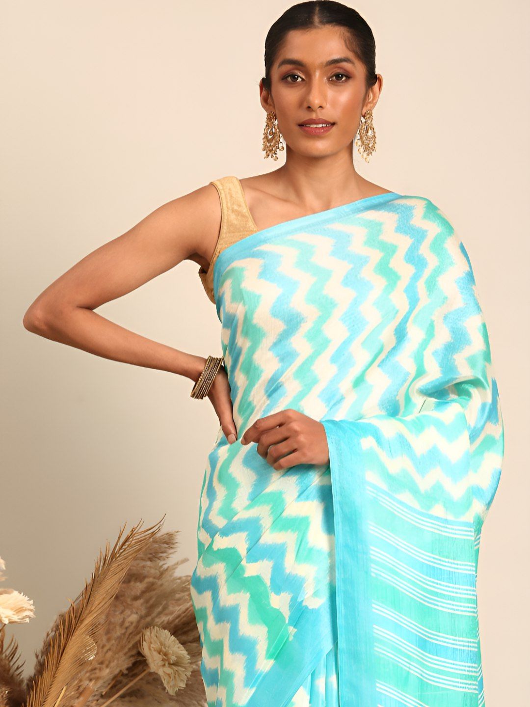 Woven Design Tussar Saree With Blouse Piece 2
