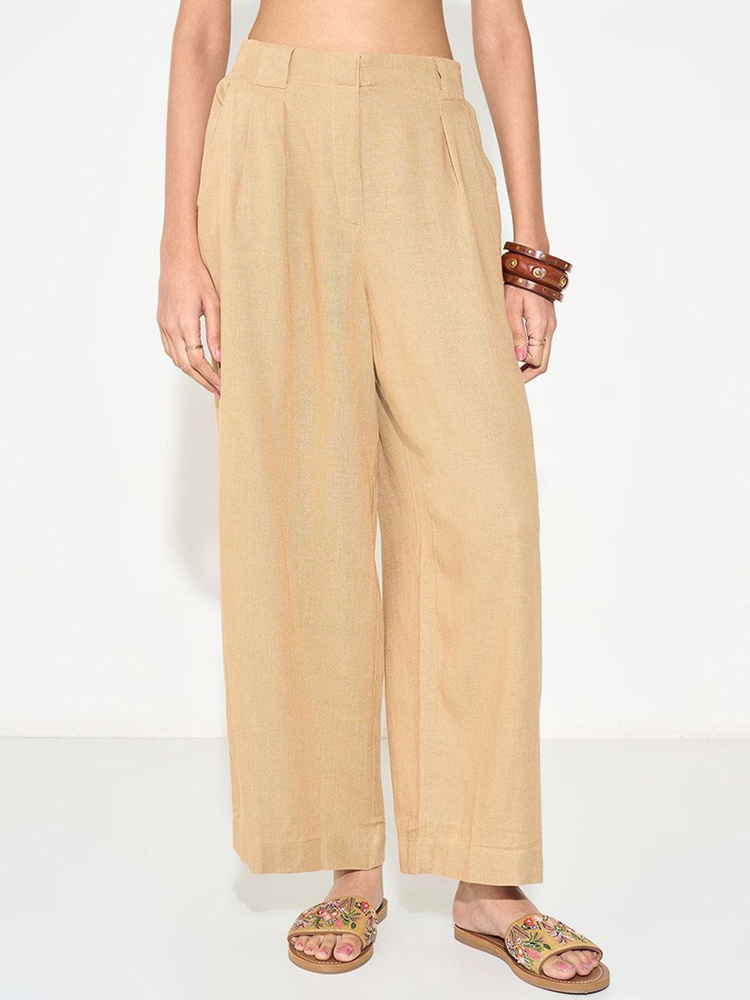 AKKRITI BY PANTALOONS Women Straight Fit High-Rise Trousers