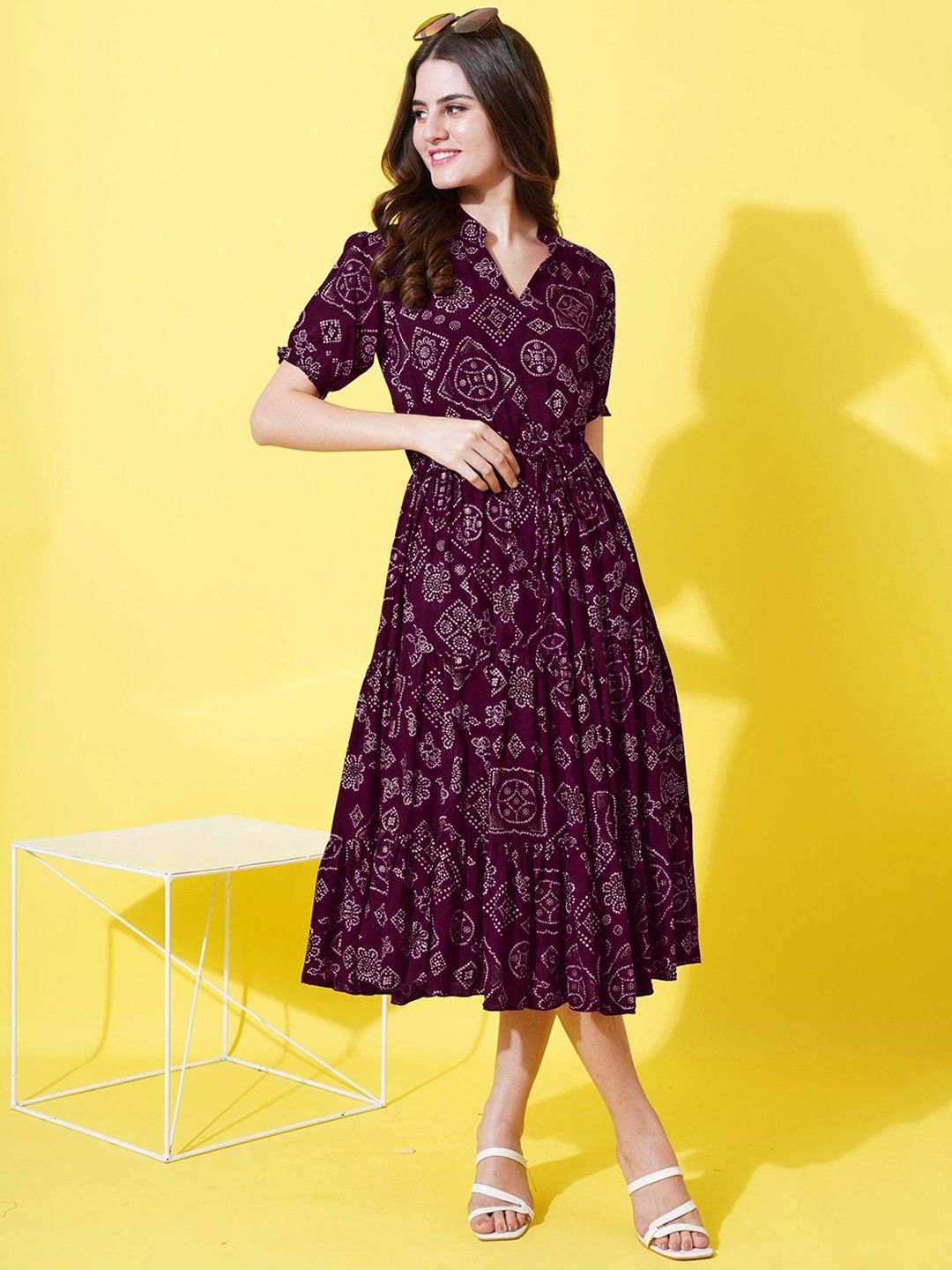 Femvy Women Ethnic Motifs Printed Daily Flared Anarkali Kurta