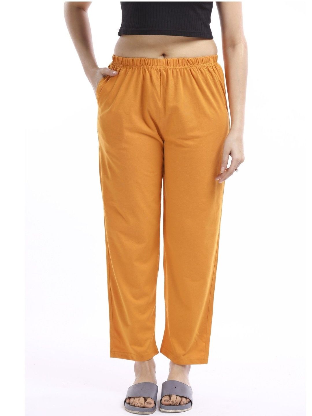 E-MAX Women Mustard Cotton Pyjamas