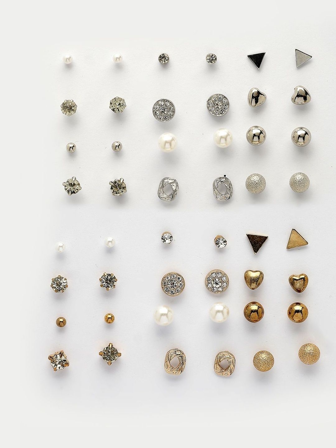 Scintillare By Sukkhi Set Of 24 Gold-Plated Crystals Studded Spherical Shaped Studs