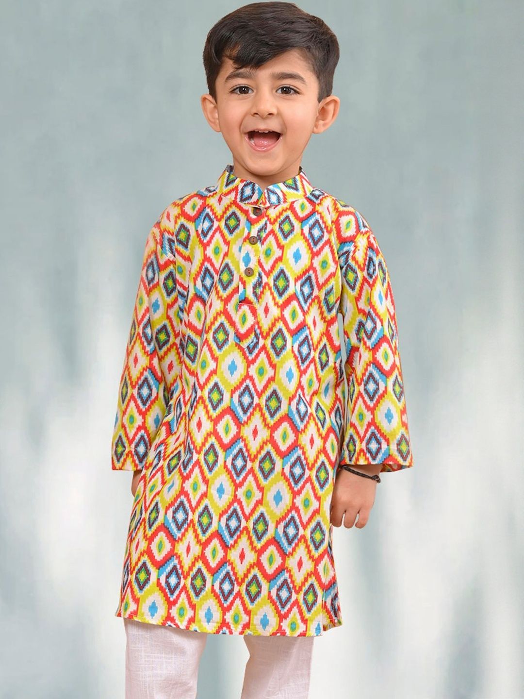 Sangria Boys Geometric Printed Kurta