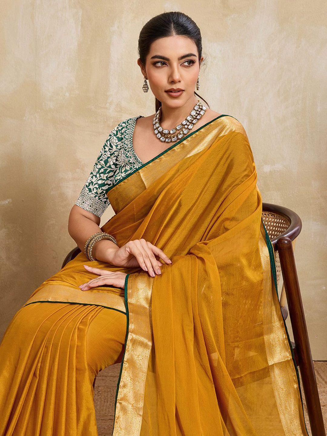 SOHINI NX Woven Design Zari Pure Chiffon Saree