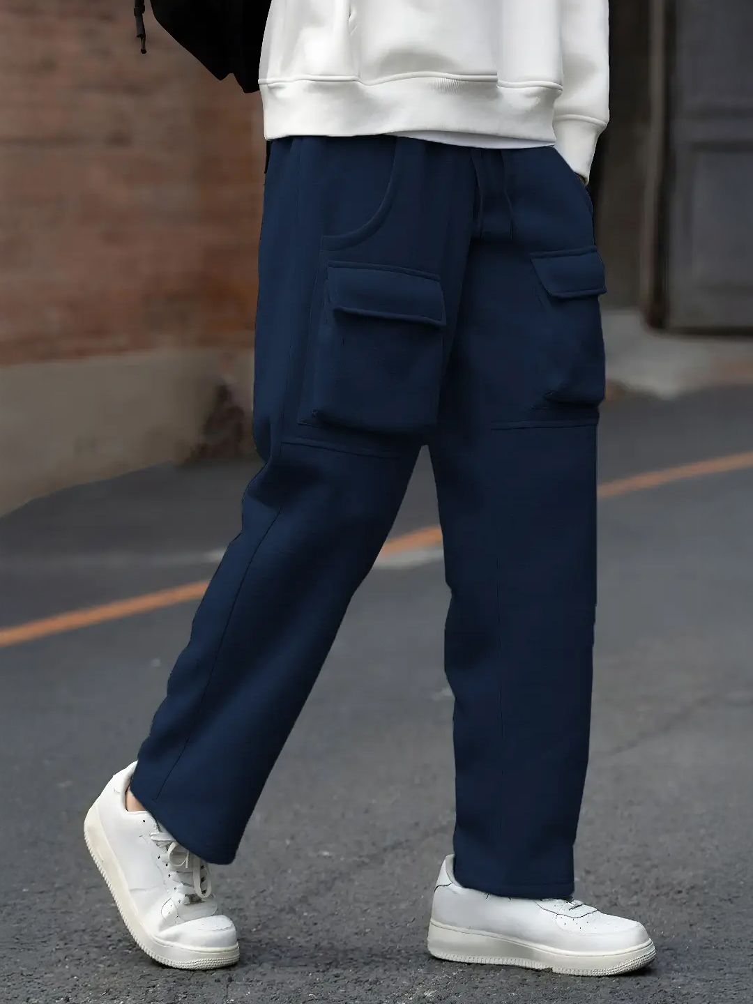 NOBERO Men Straight-Fit Pocket Track Pants