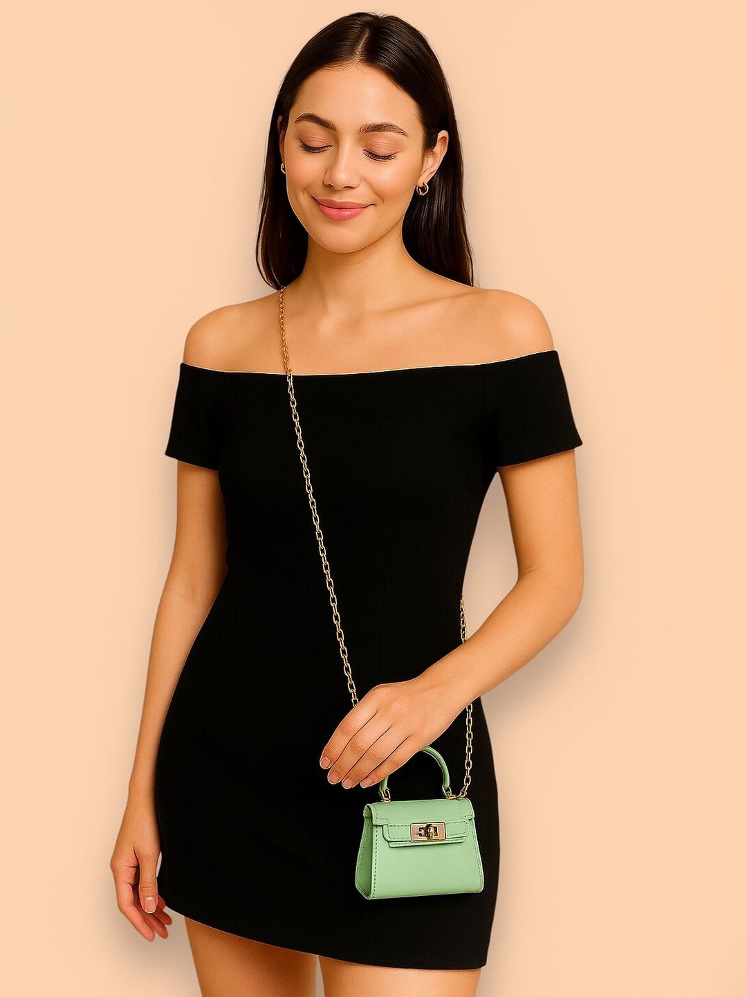 Haute Handles Women Solid Miniature Handheld Bag