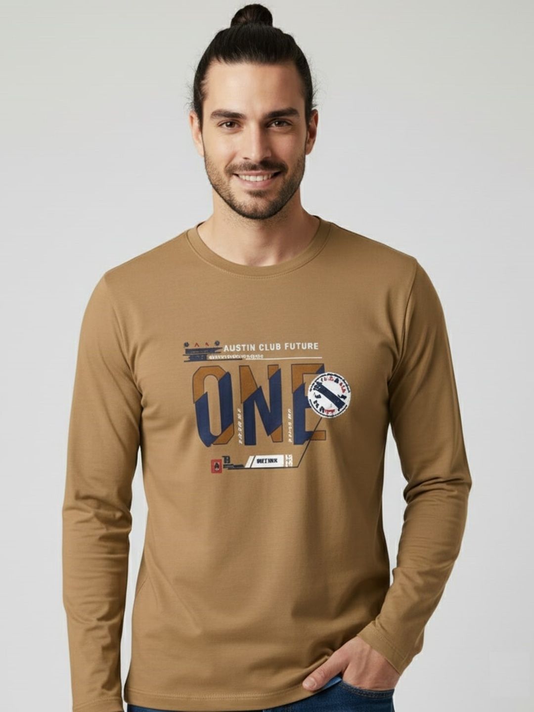 SANDPIPER Men Typography Printed Round Neck T-shirt