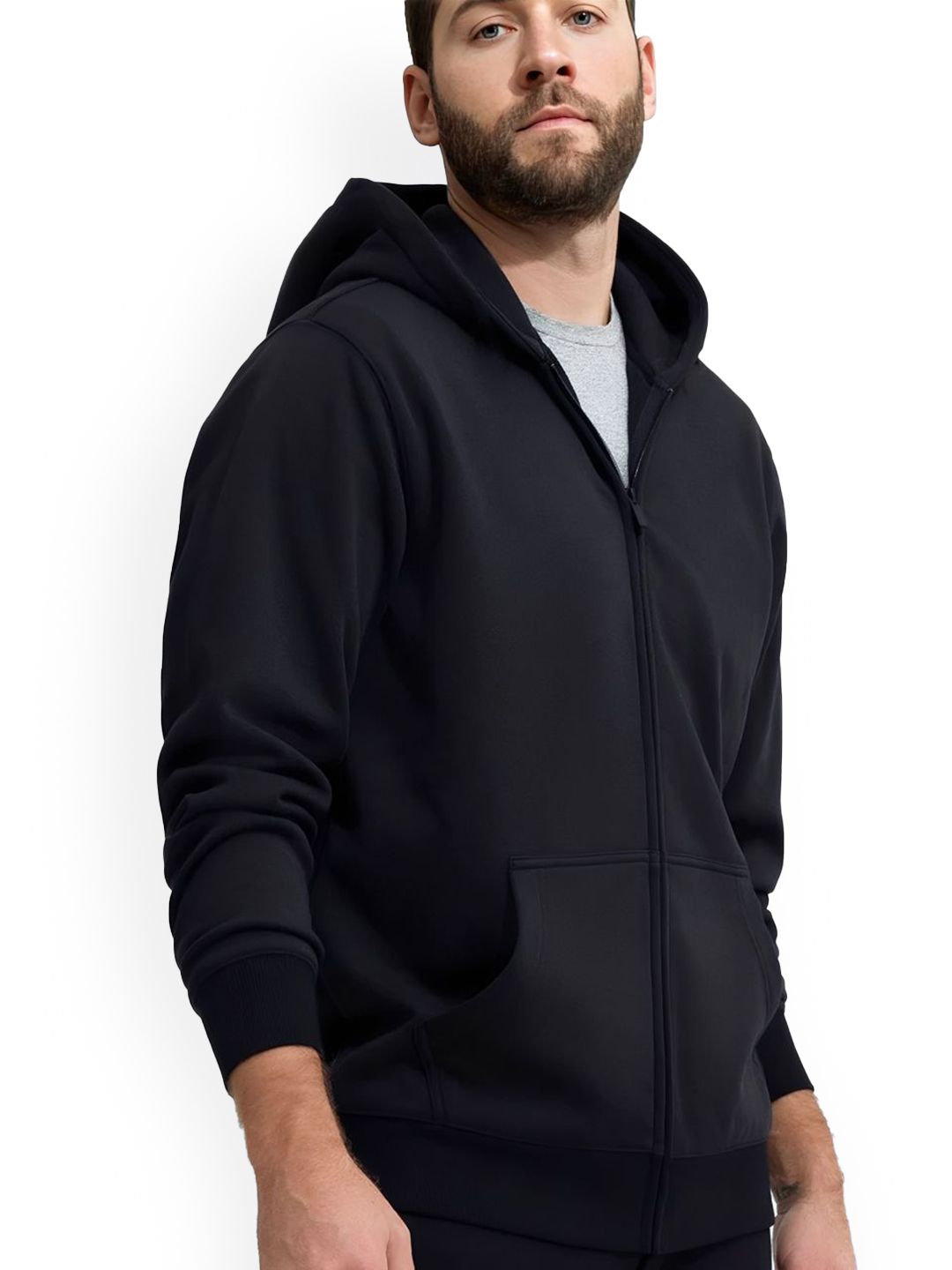 Kasendra Men Hooded Solid Tailored Jacket