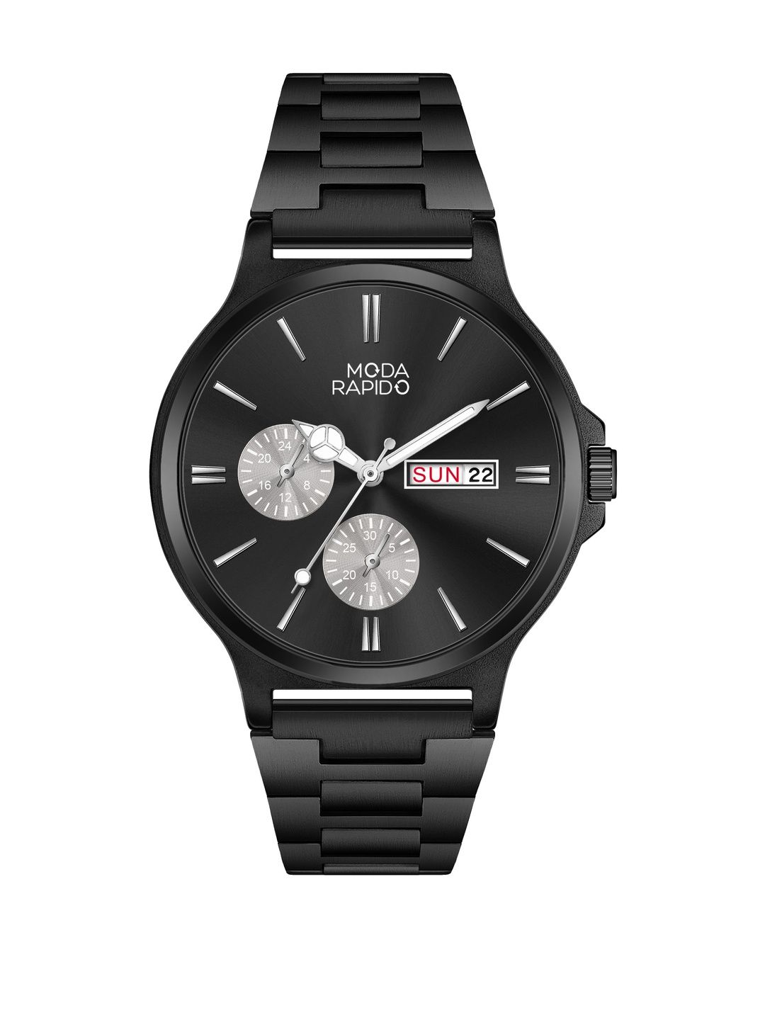 Buy Moda Rapido Men Black Round Stainless Steel Patterend Chain Analogue Watches -  - Accessories for Men