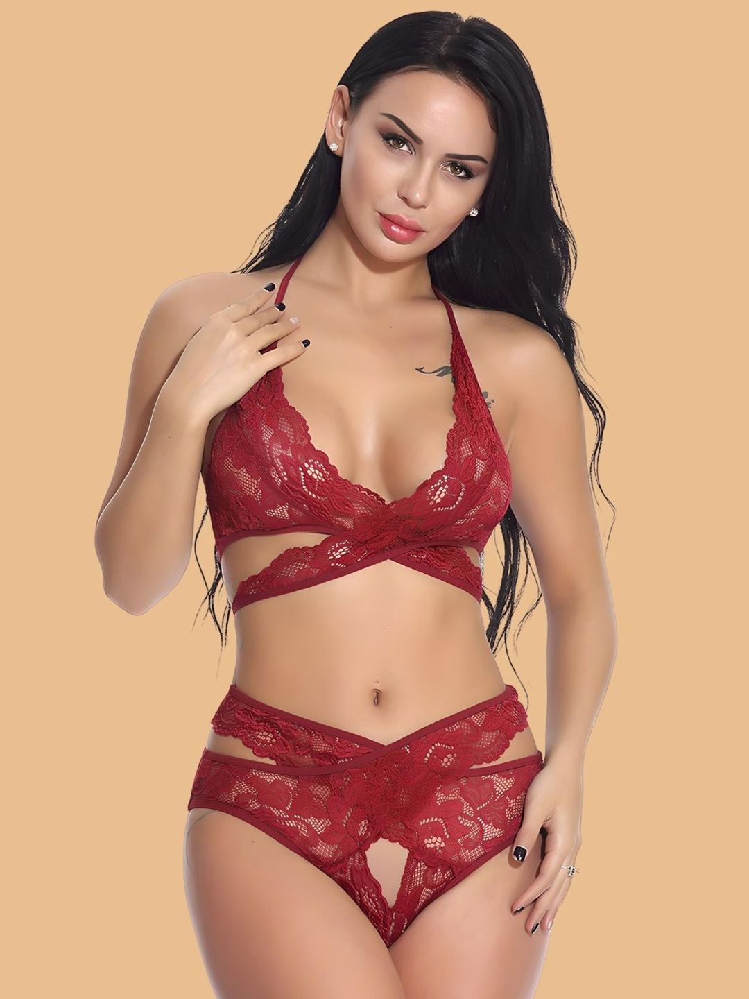 Buy Criss Cross Lingerie Set For Women -  - Apparel for Women