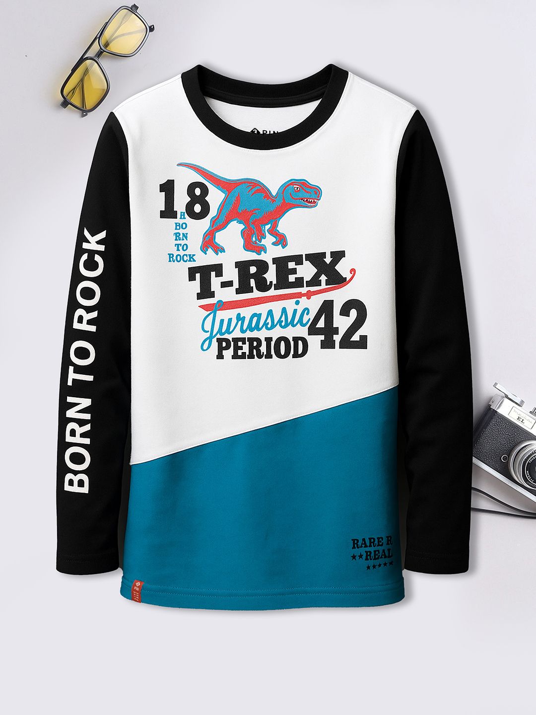 3PIN Boys Typography Printed Cotton T-shirt