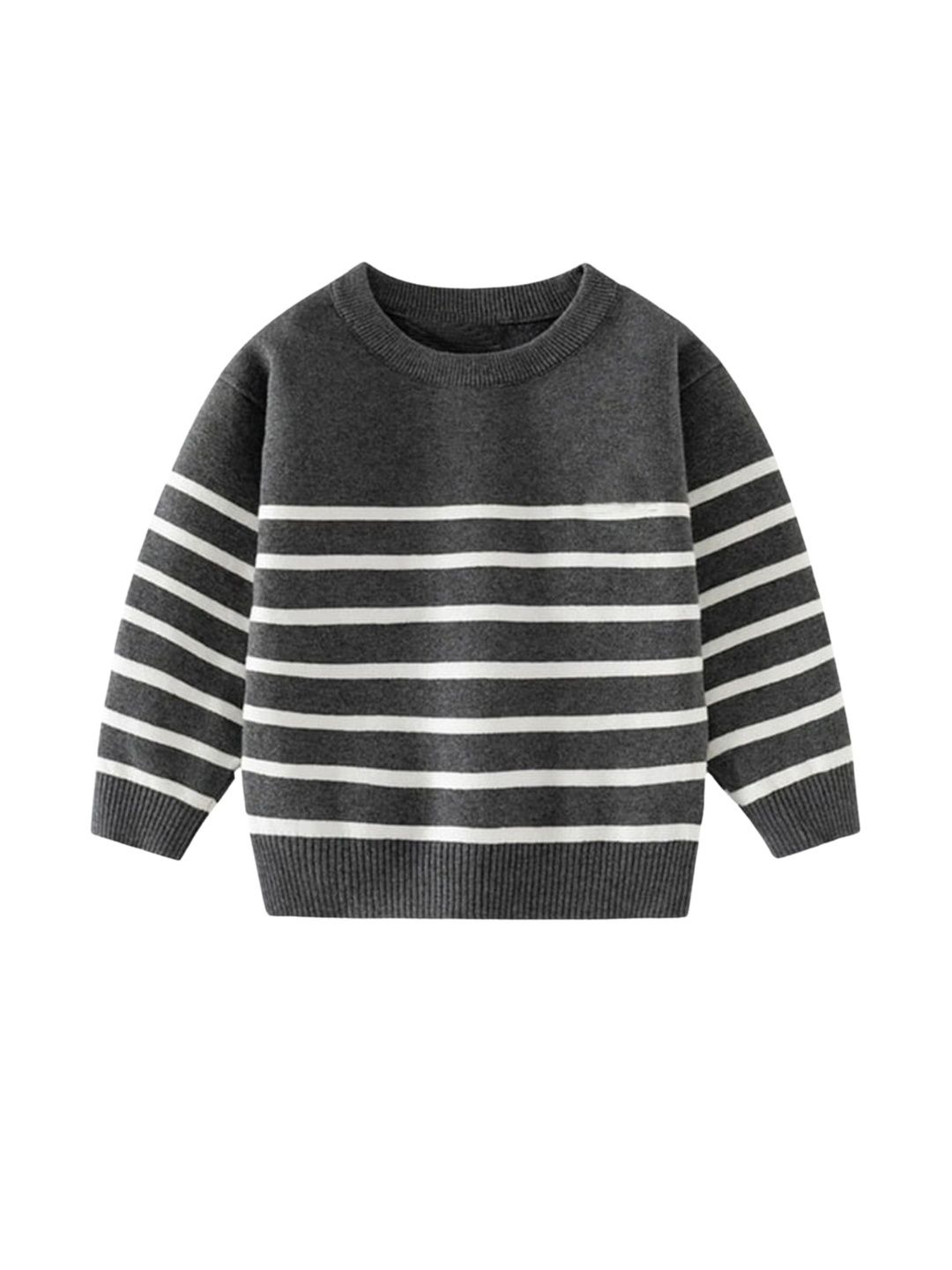 GTWO Kids Striped Round Neck Soft Woollen Pullover