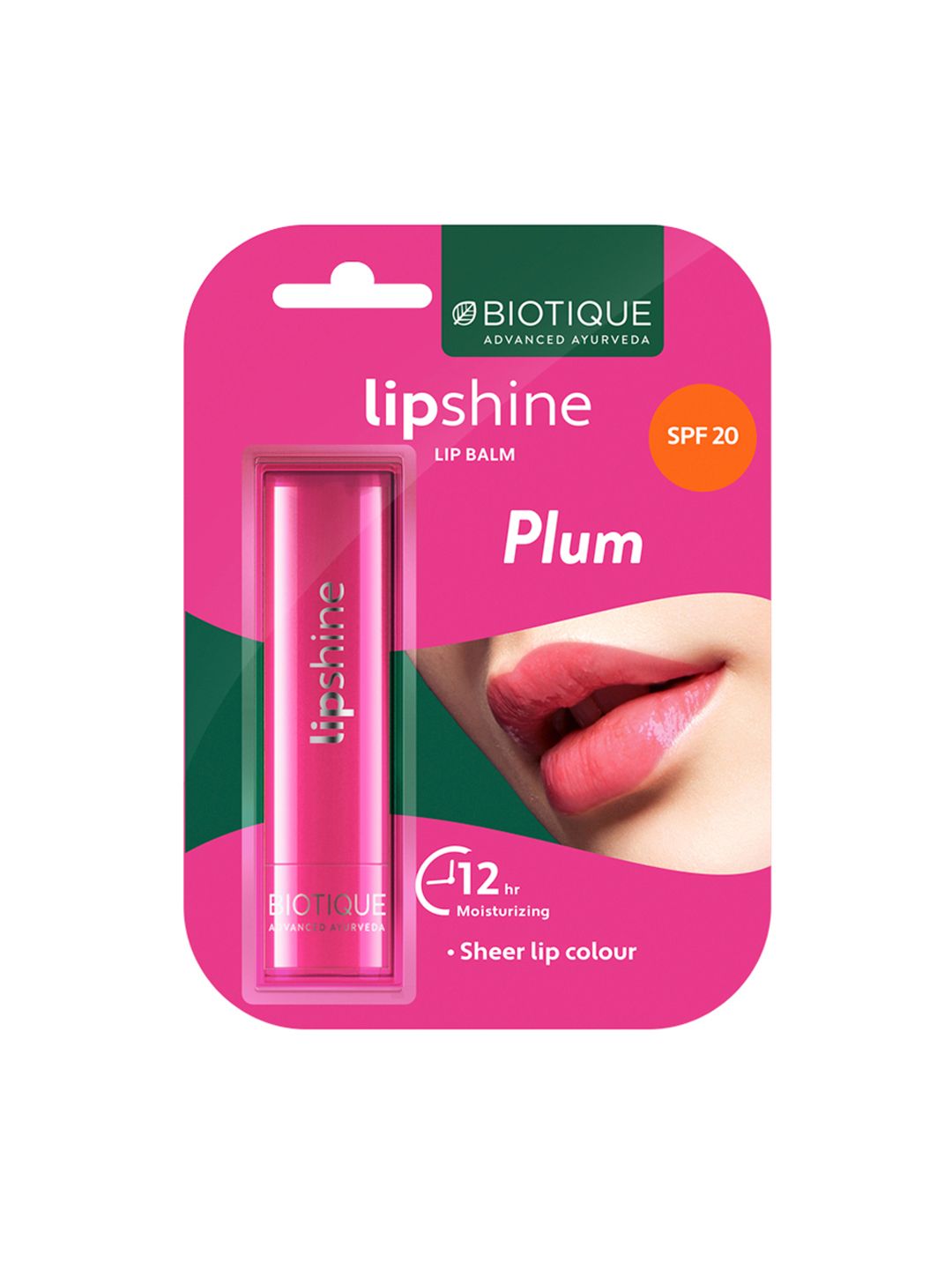 Biotique Magikisses SPF 20 Moisturising Sheer Lip Balm - Plum Lush