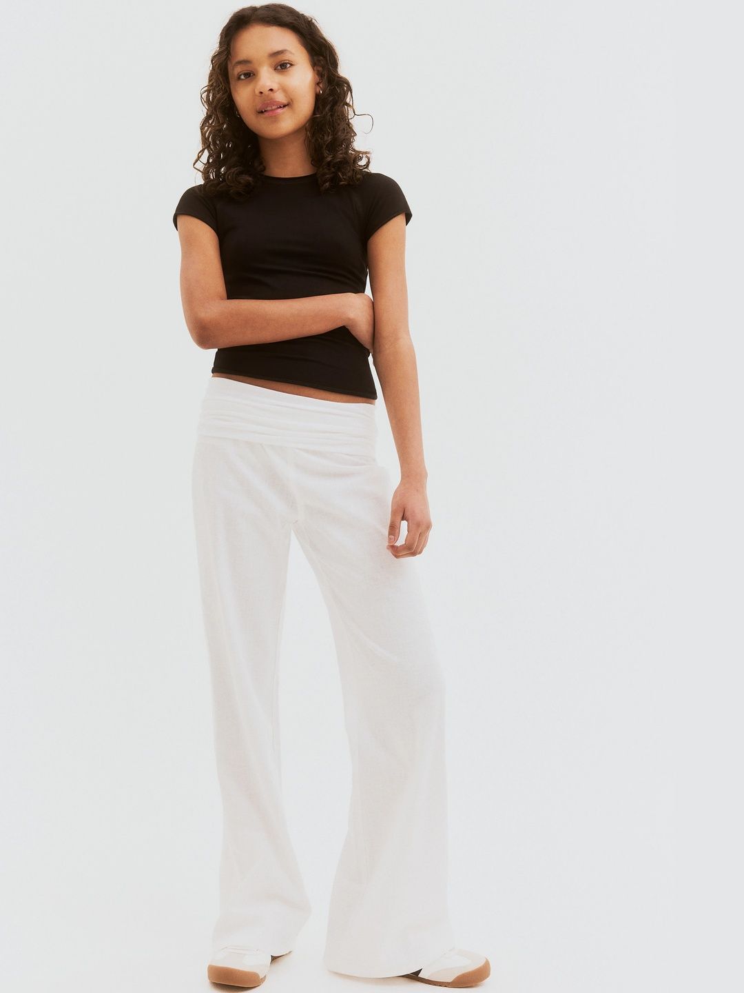 H&M Linen-Blend Yoga-Style Trousers