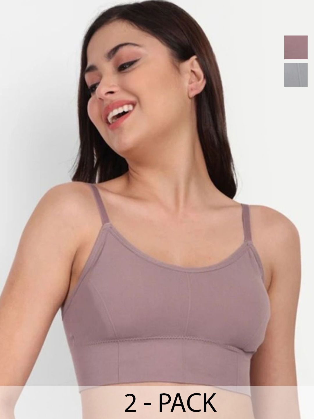 KAMINI Pack of 2 Women Cotton Crop Top Bra