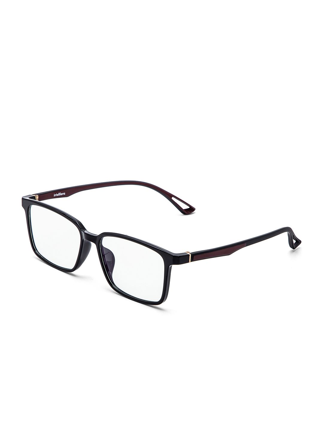 Intellilens Unisex Transparent & Black Full Rim Square Frames
