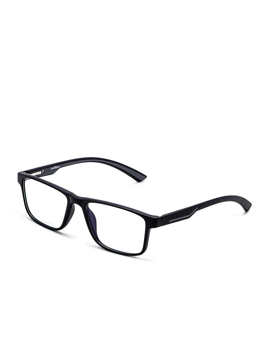 Intellilens Unisex Transparent & Black Full Rim Square Frames