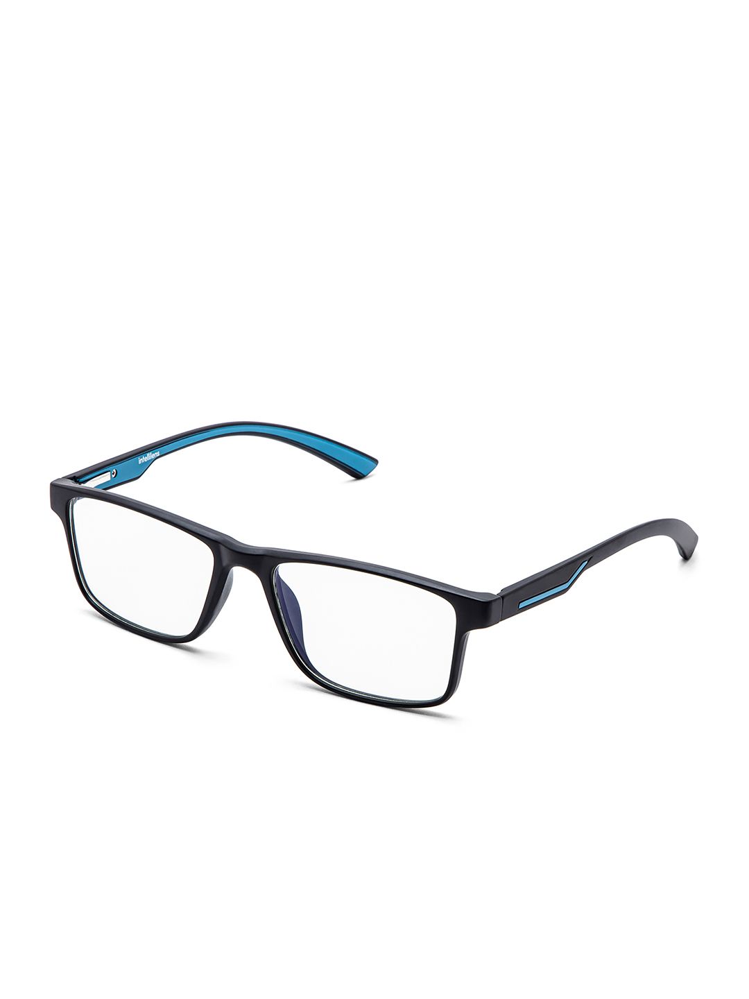 Intellilens Unisex Transparent & Black Full Rim Rectangle Frames