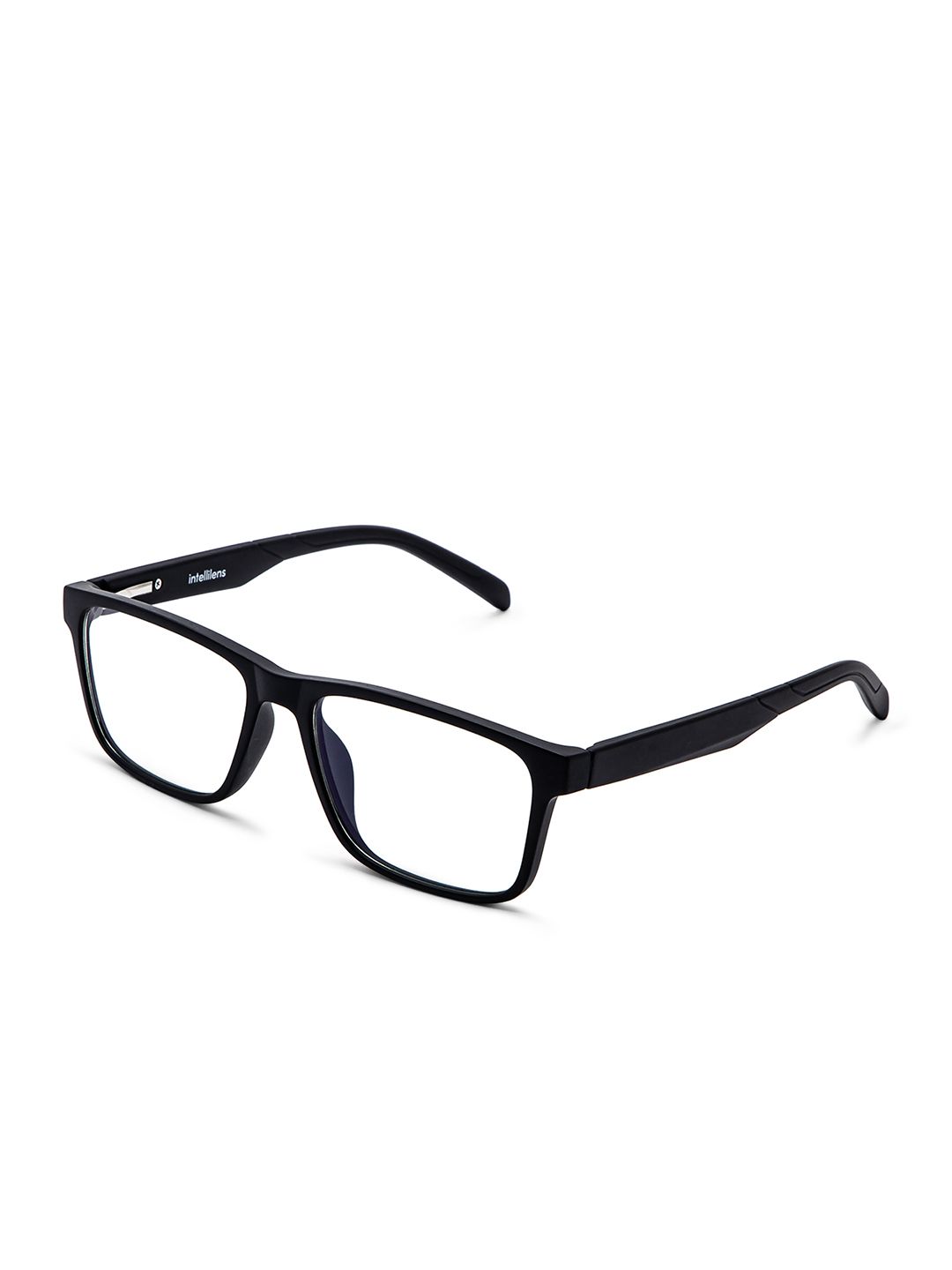 Intellilens Unisex Transparent & Black Full Rim Square Frames