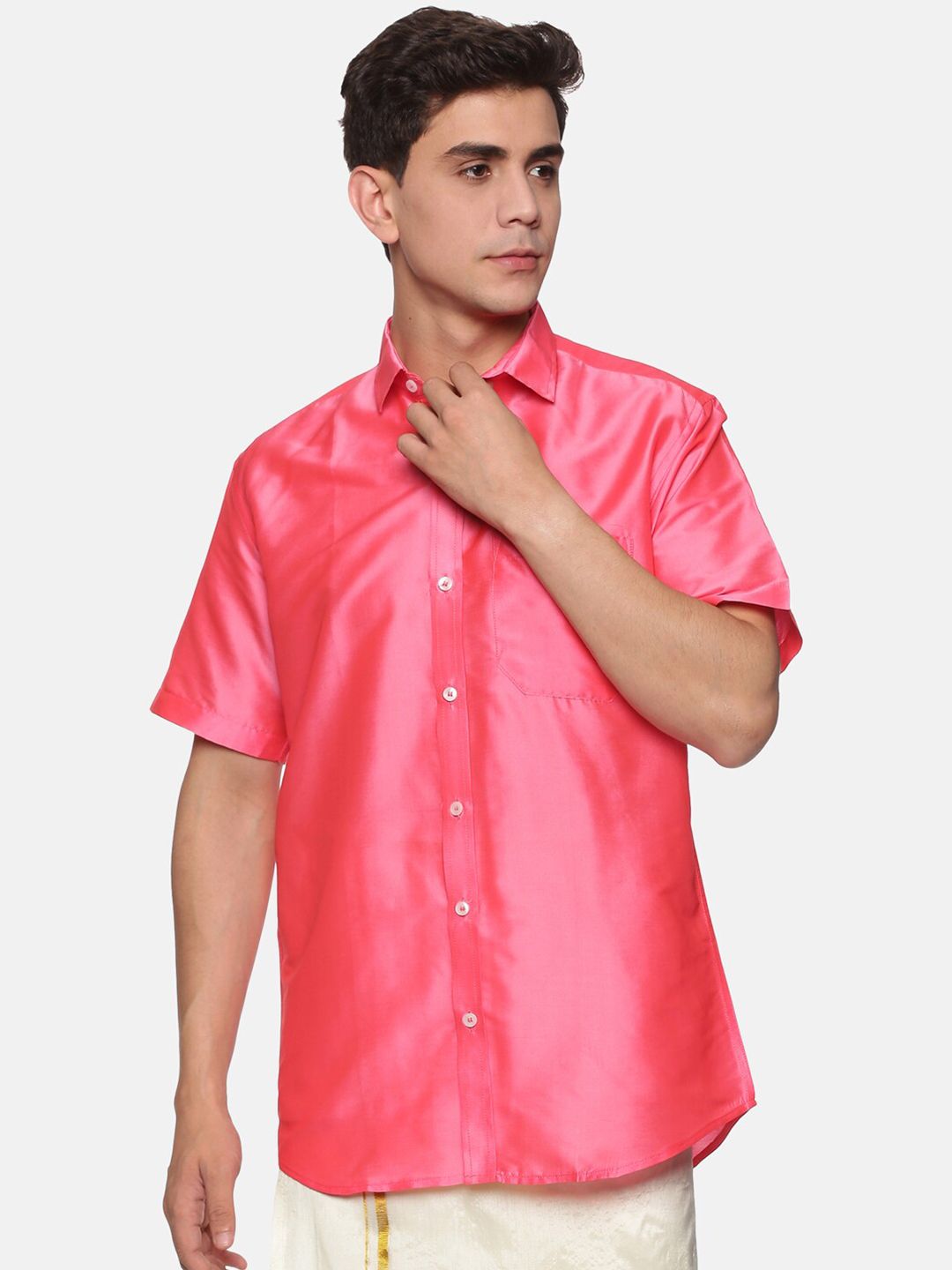 Sethukrishna Men Pink Standard Casual Shirt