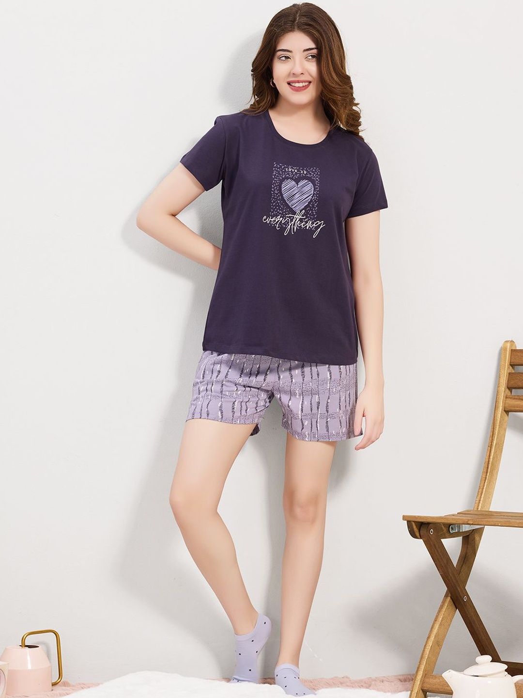 QUIRA Women Printed Night suit