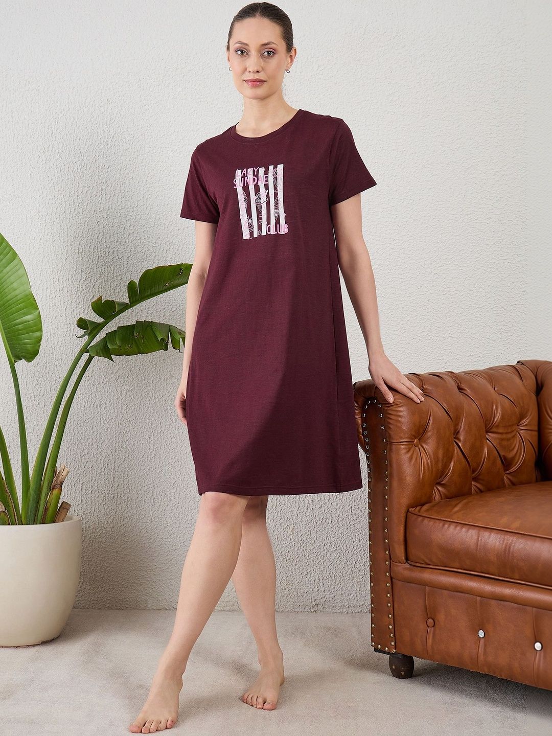 July Cartoon Characters Short Sleeves Nightdress