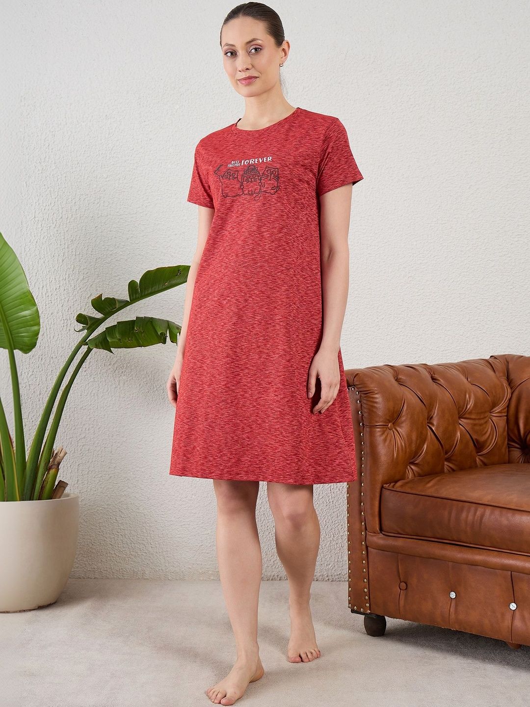 July Cartoon Characters Short Sleeves Nightdress