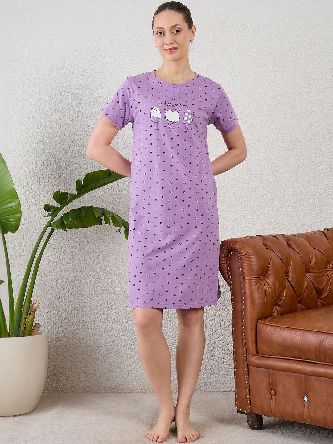 July Cartoon Characters Short Sleeves Nightdress