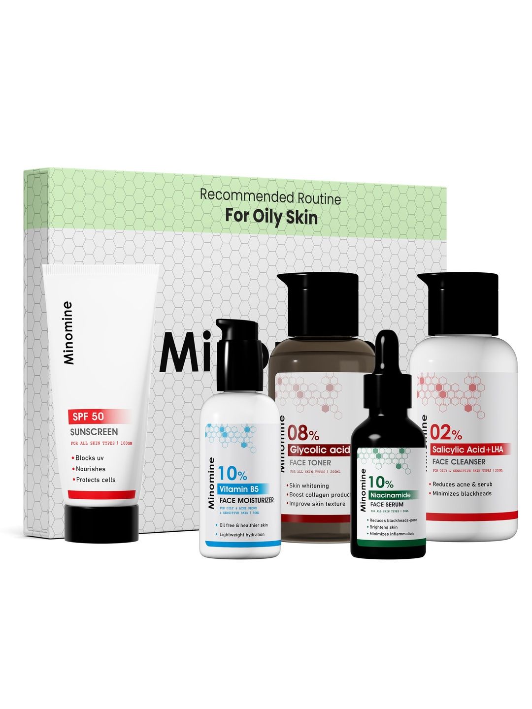 Minomine Set Of 5 Skincare Routine Kit