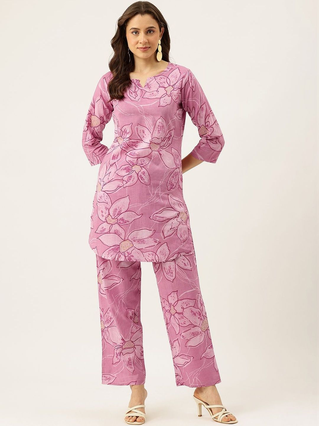 FERANOID Cotton Printed Tunic with Trousers