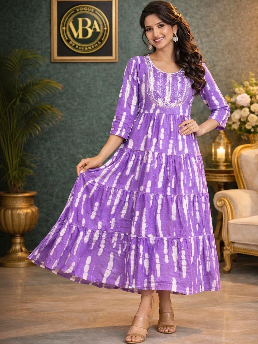 Vogue by Avantika Women Floral Printed Floral Anarkali Kurta