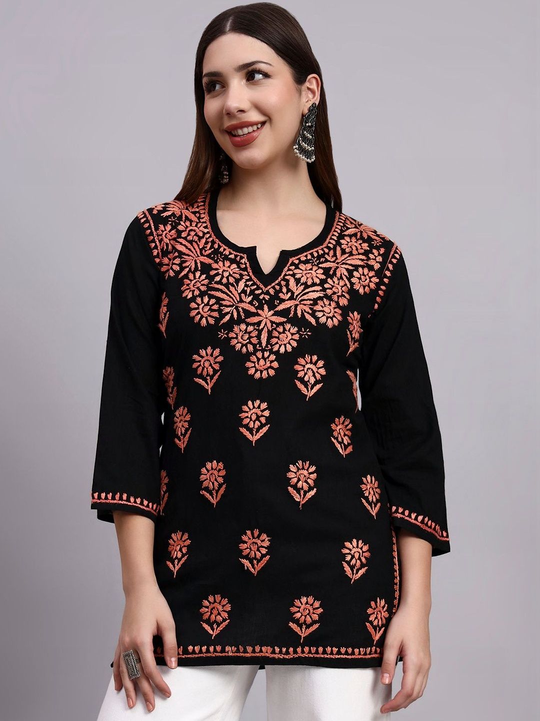 Syrish Embroidered Chikankari Handloom Chikankari Kurti