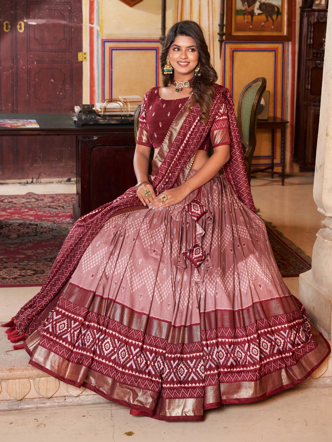 Printed Flared Lehenga Choli 4
