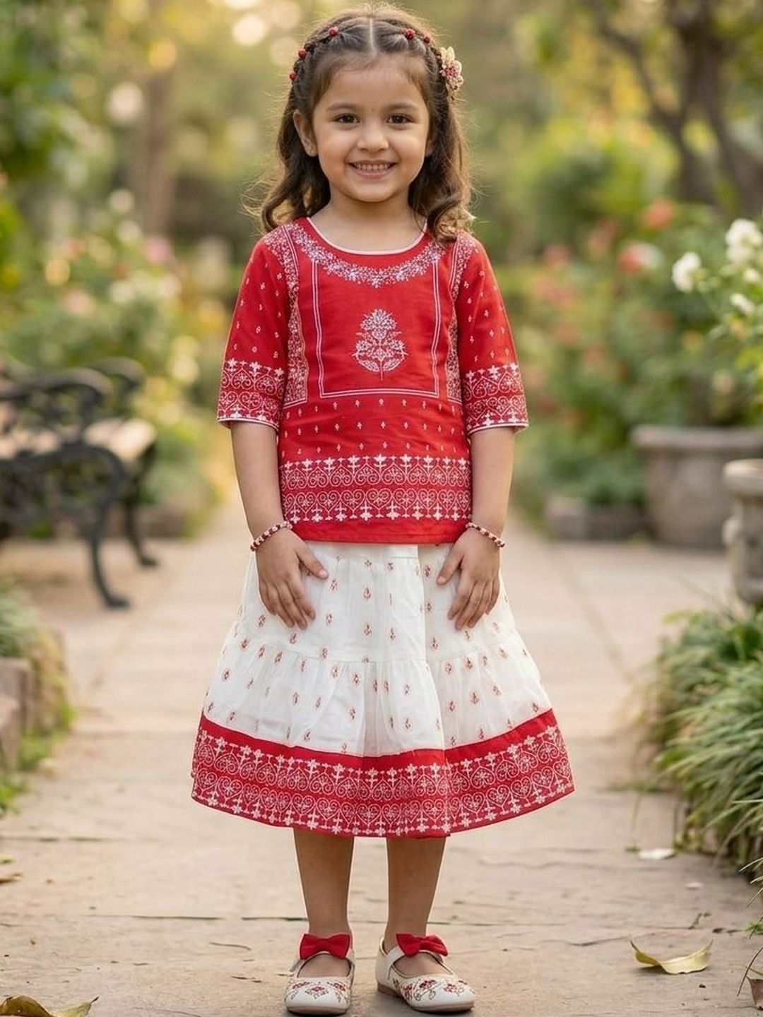NEW GEN Girls Top with Skirt