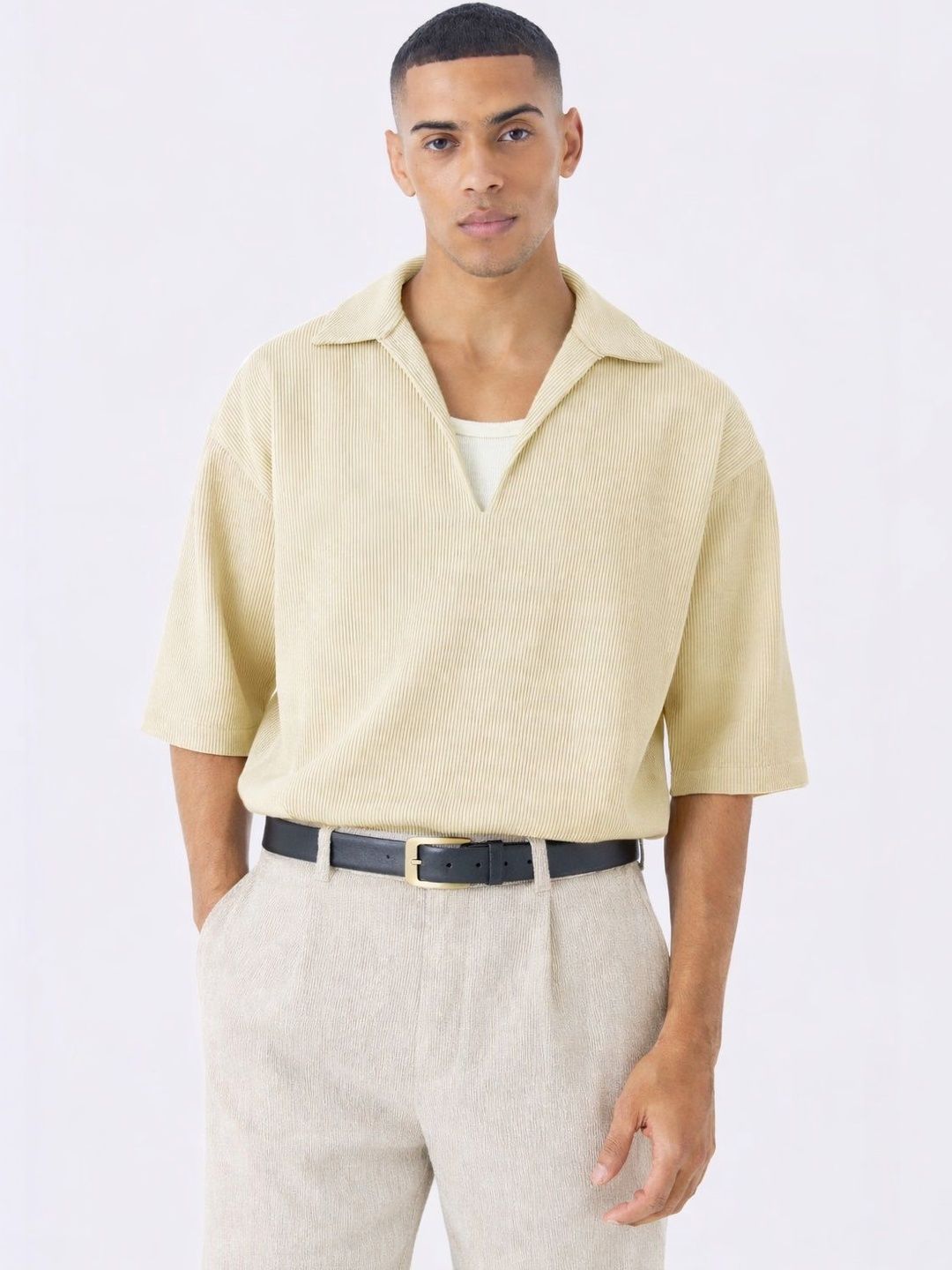 TRAQUILA Men Polo Collar T-shirt