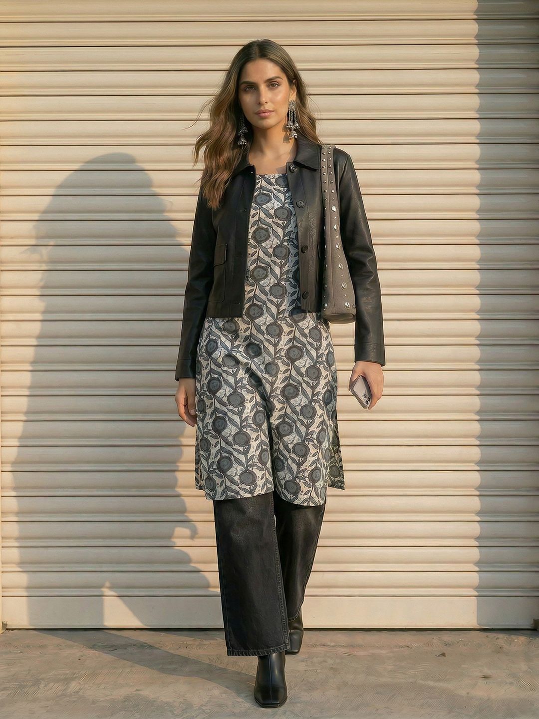 Anouk Rustic Floral Print Straight Kurta