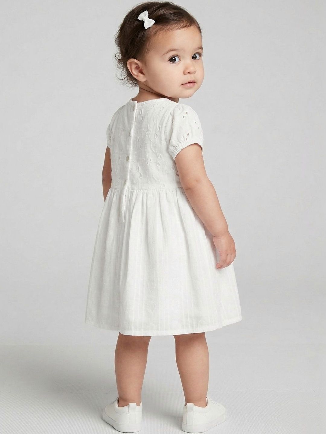 Embroidered Short Sleeves Fit & Flare Dress 4