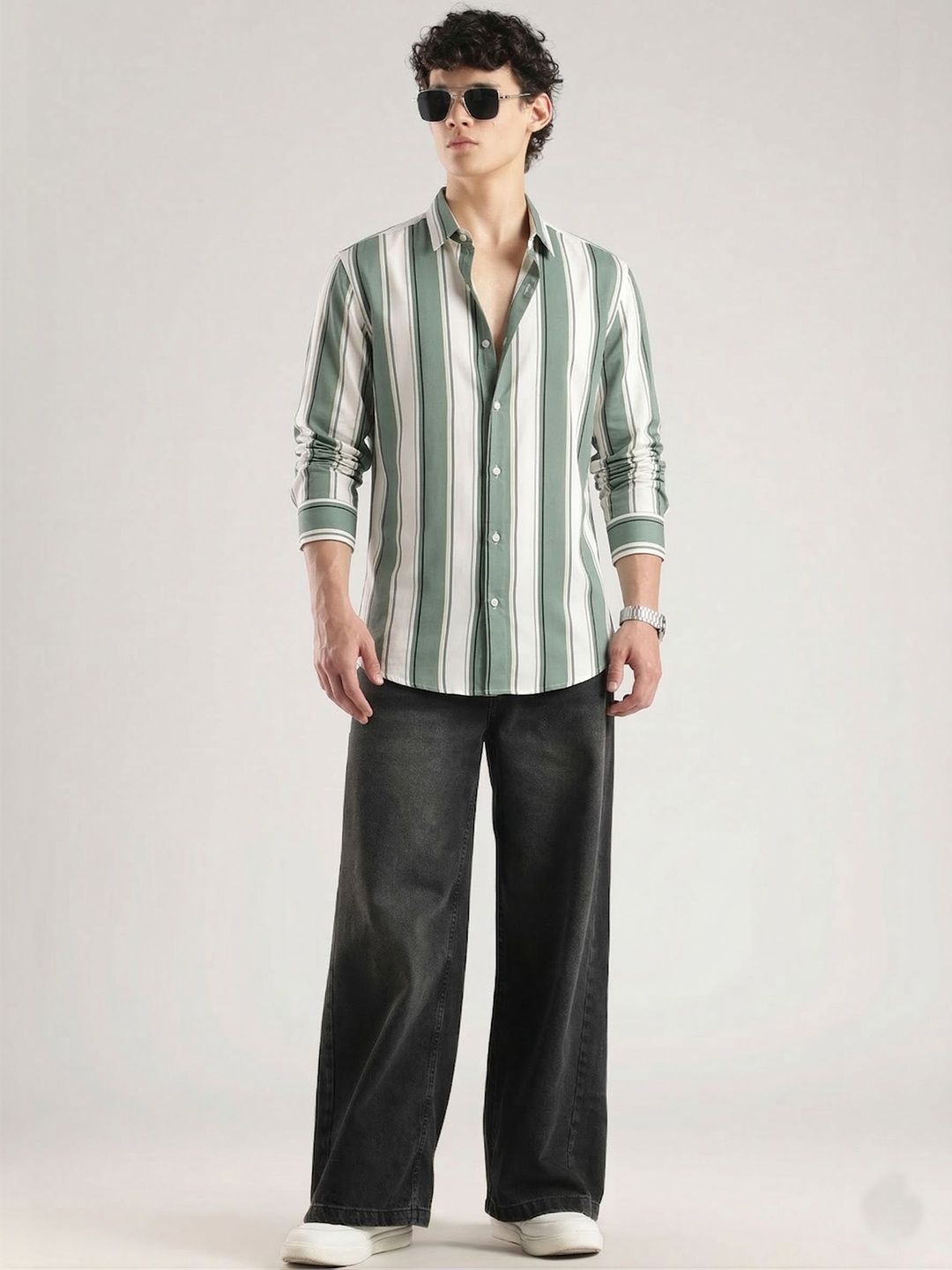 SHIRTZONE Men Standard Slim Fit Striped Casual Shirt