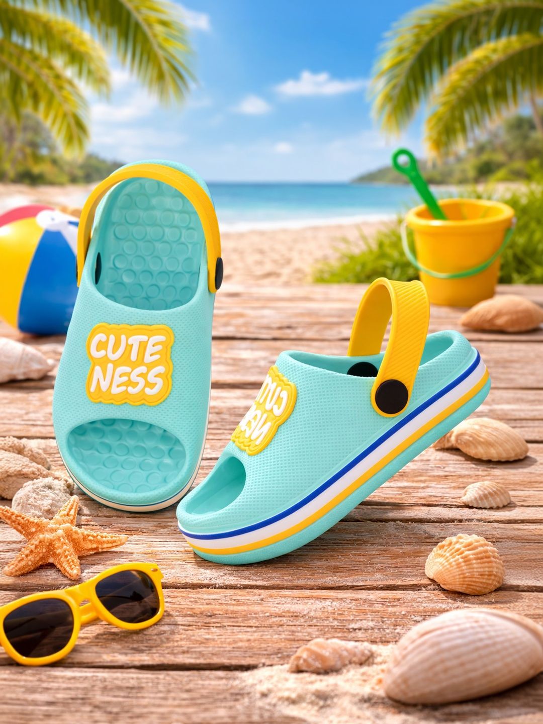 Miss & Chief Unisex Kids Colourblocked Sliders
