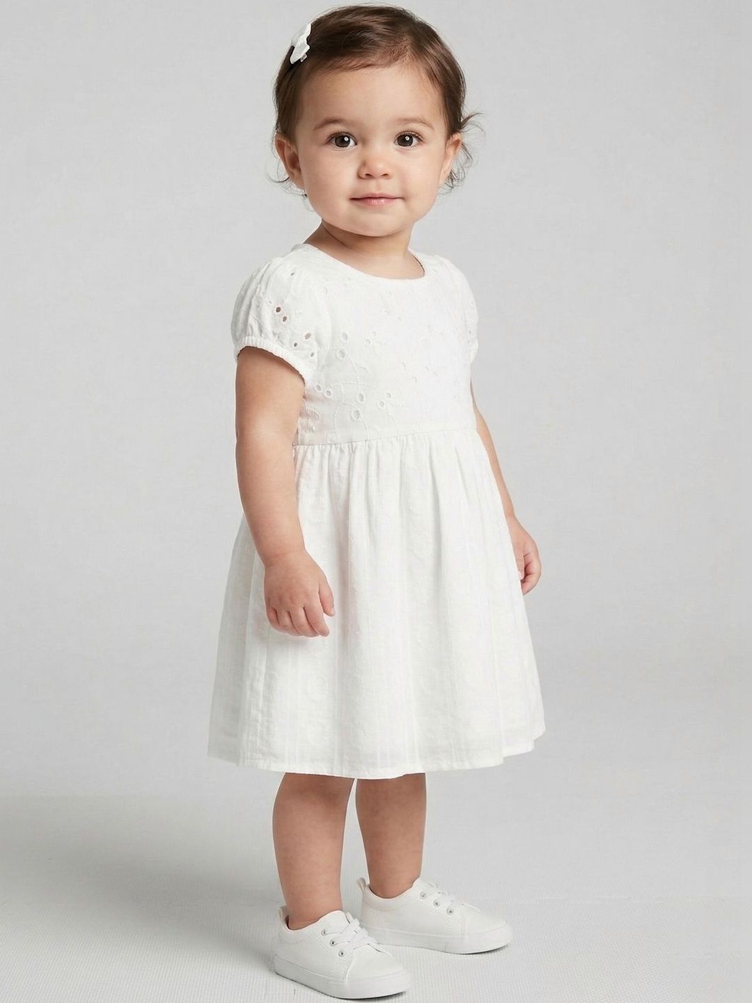 Embroidered Short Sleeves Fit & Flare Dress 3