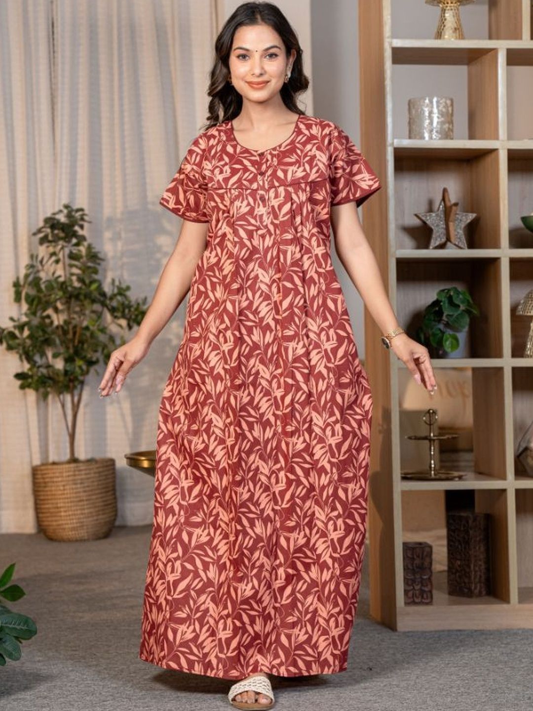 G4Girl Printed Maxi Nightdress