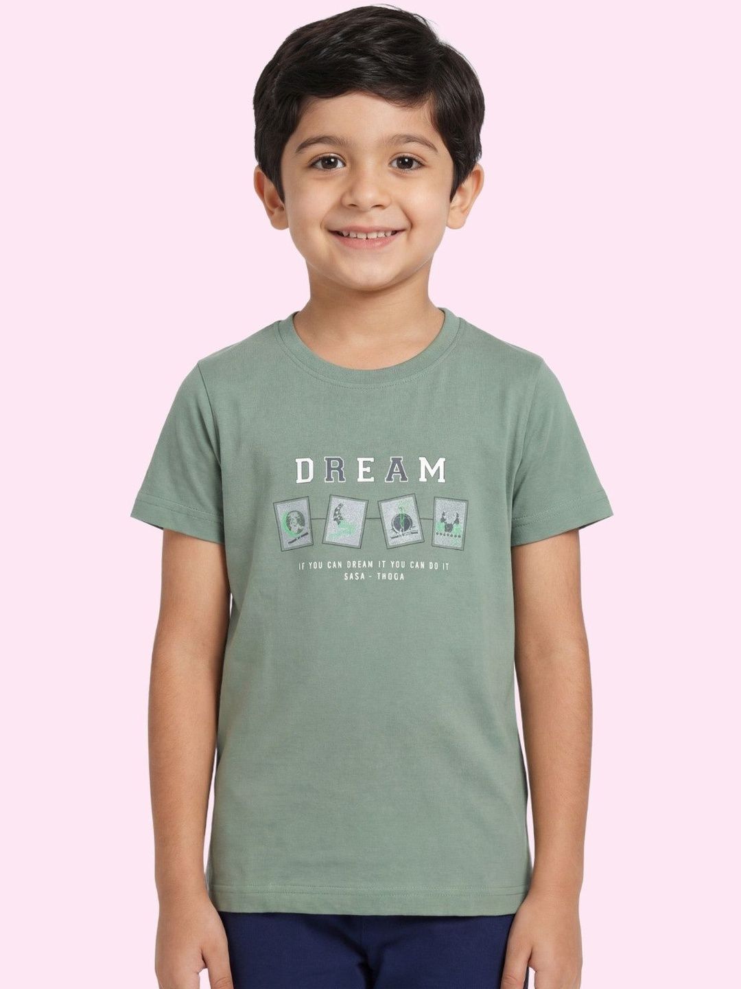 ESSA Boys Green Cotton Tshirts