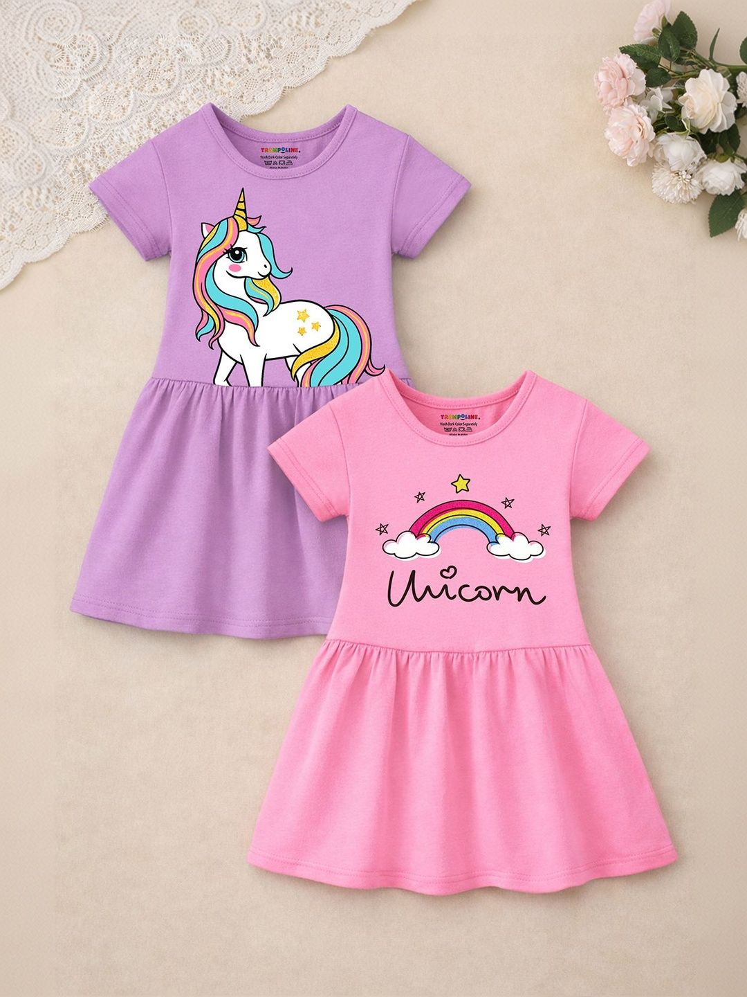 YK X Trampoline Print Fit & Flare Dress