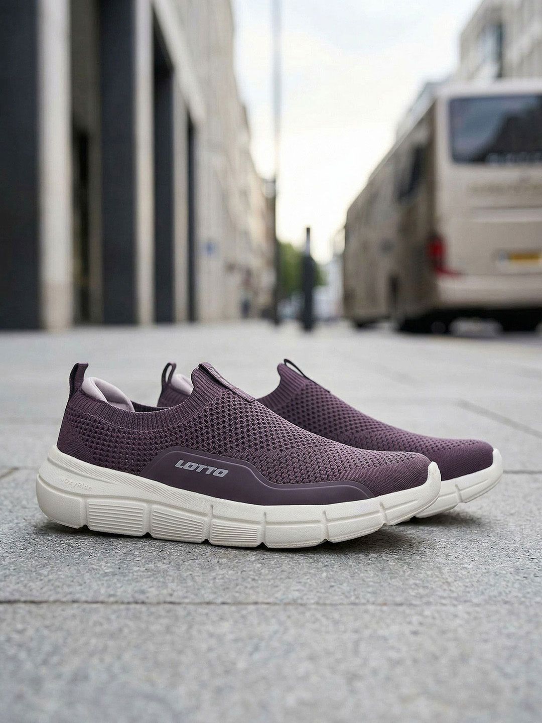 Lotto Women Pulsestep Slip-on Purple Walking Shoes