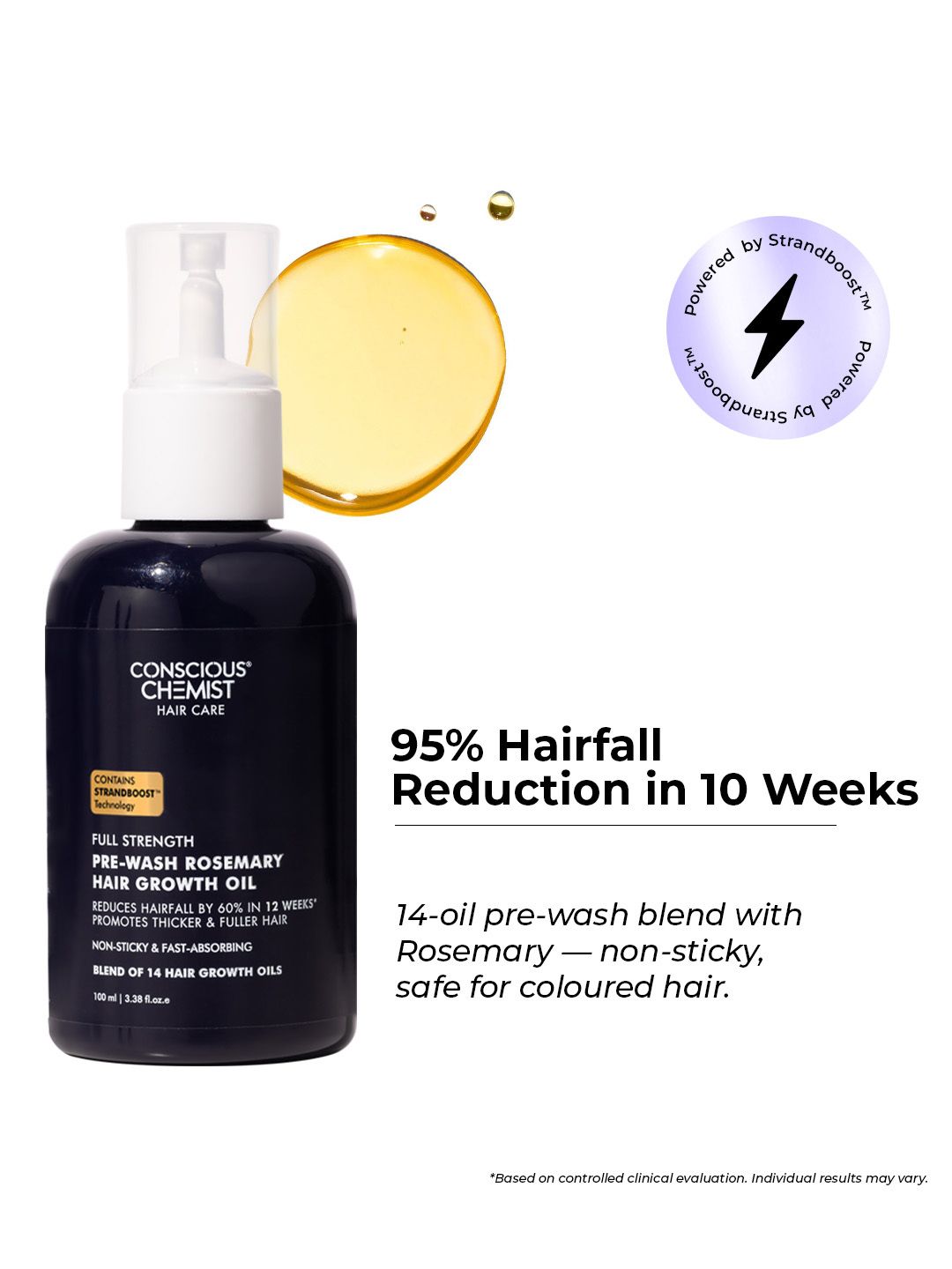 Conscious Chemist Full Strength Pre Wash Rosemary Hair Growth Oil- 100 ml