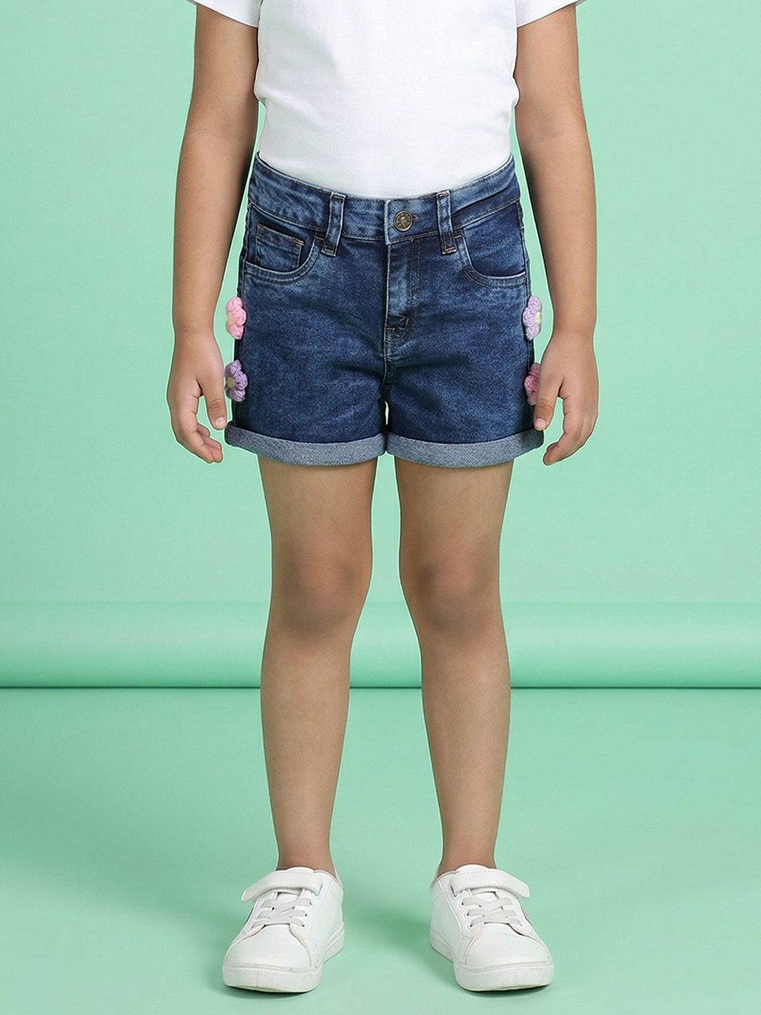 KiddoPanti Girls Denim Denim Shorts