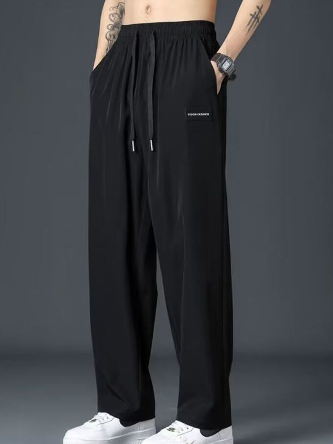 Suo Men Easy Wash Mid-Rise Regular Trousers