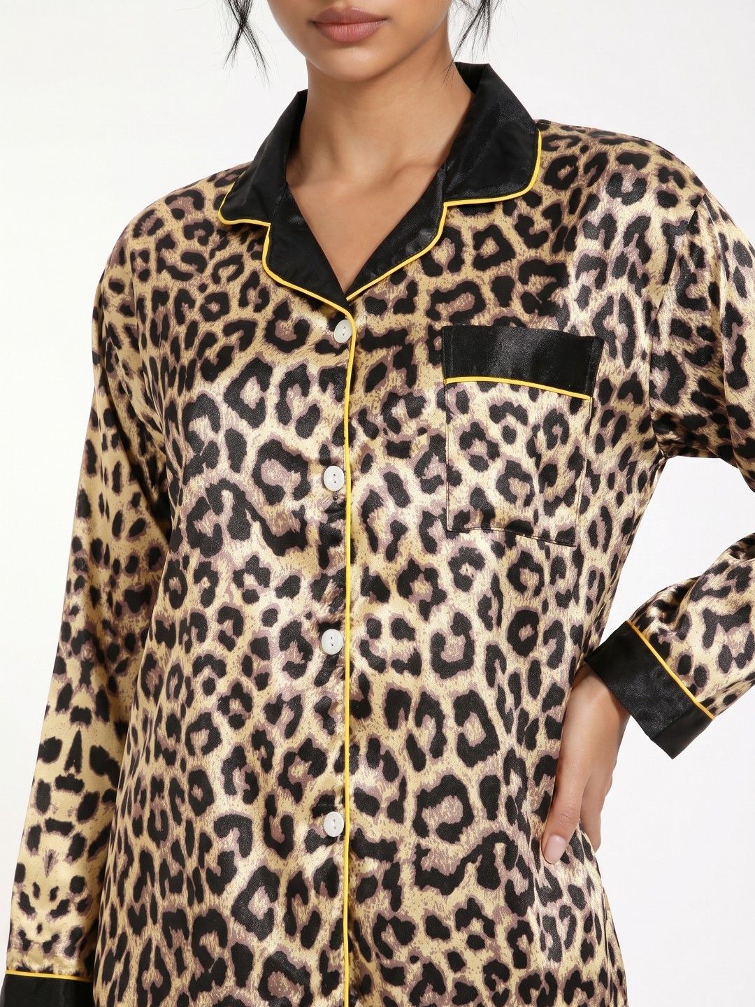 Printed Lapel Collar Night Suit 4