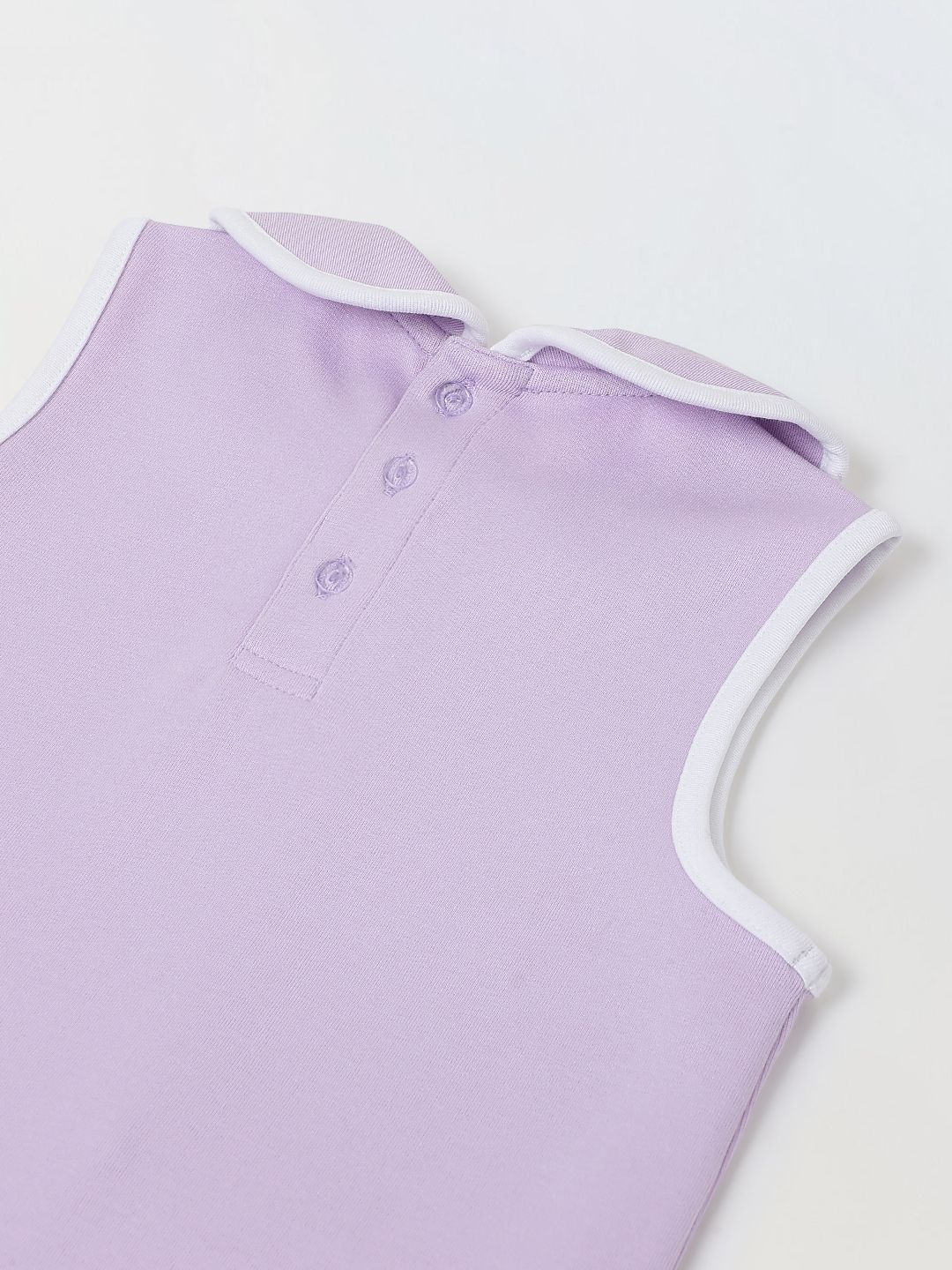 Purple Girls Solid Peter Pan Collar Sleeveless Pleated A-Line Dress 4